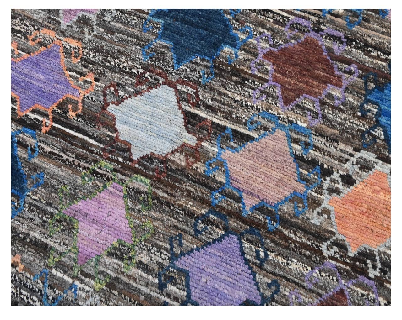 Taimany - Multicolor Tribal Wool Rug - Hand-Knotted 129x99cm