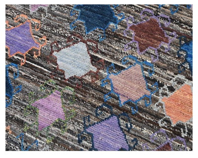 Taimany - Tappeto Tribale in Lana Multicolore - Fatto a Mano 129x99cm