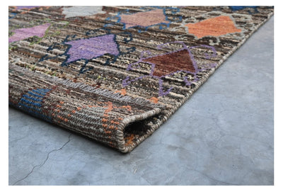 Taimany - Tappeto Tribale in Lana Multicolore - Fatto a Mano 129x99cm