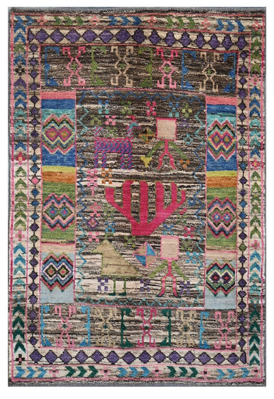Taimany - Tappeto Tribale in Lana Multicolore - Fatto a Mano 184x125cm - CarpetLiving