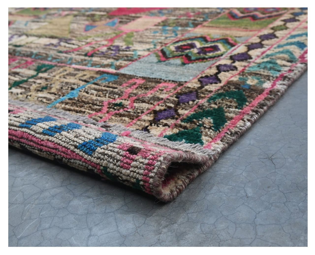 Taimany - Multicolor Tribal Wool Rug - Hand-Knotted 184x125cm