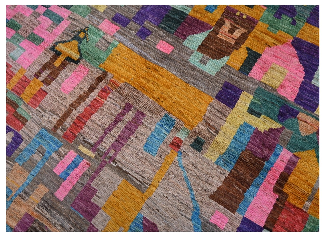 Taimany - Multicolor Tribal Wool Rug - Hand-Knotted 237x184cm