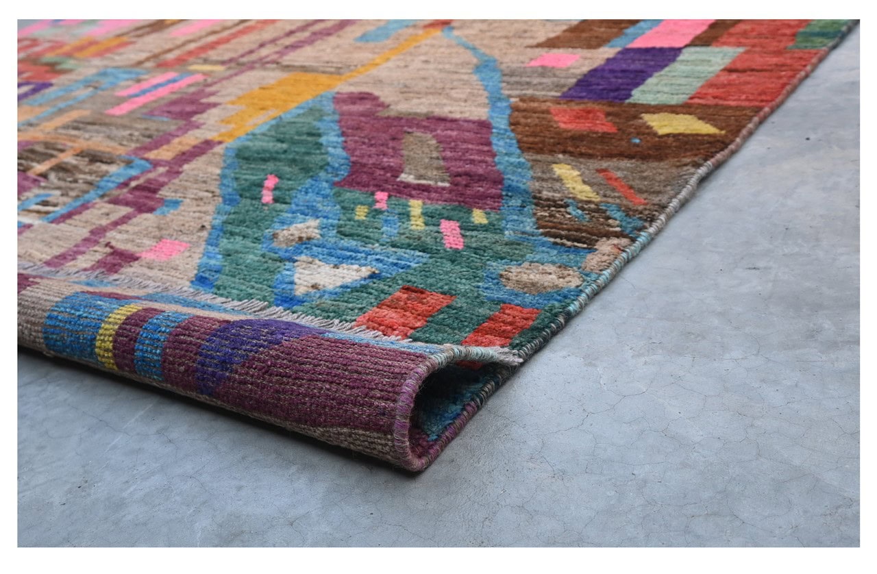 Taimany - Multicolor Tribal Wool Rug - Hand-Knotted 237x184cm