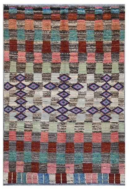 Taimany - Multicolor Tribal Wool Rug - Hand-Knotted 180x120cm