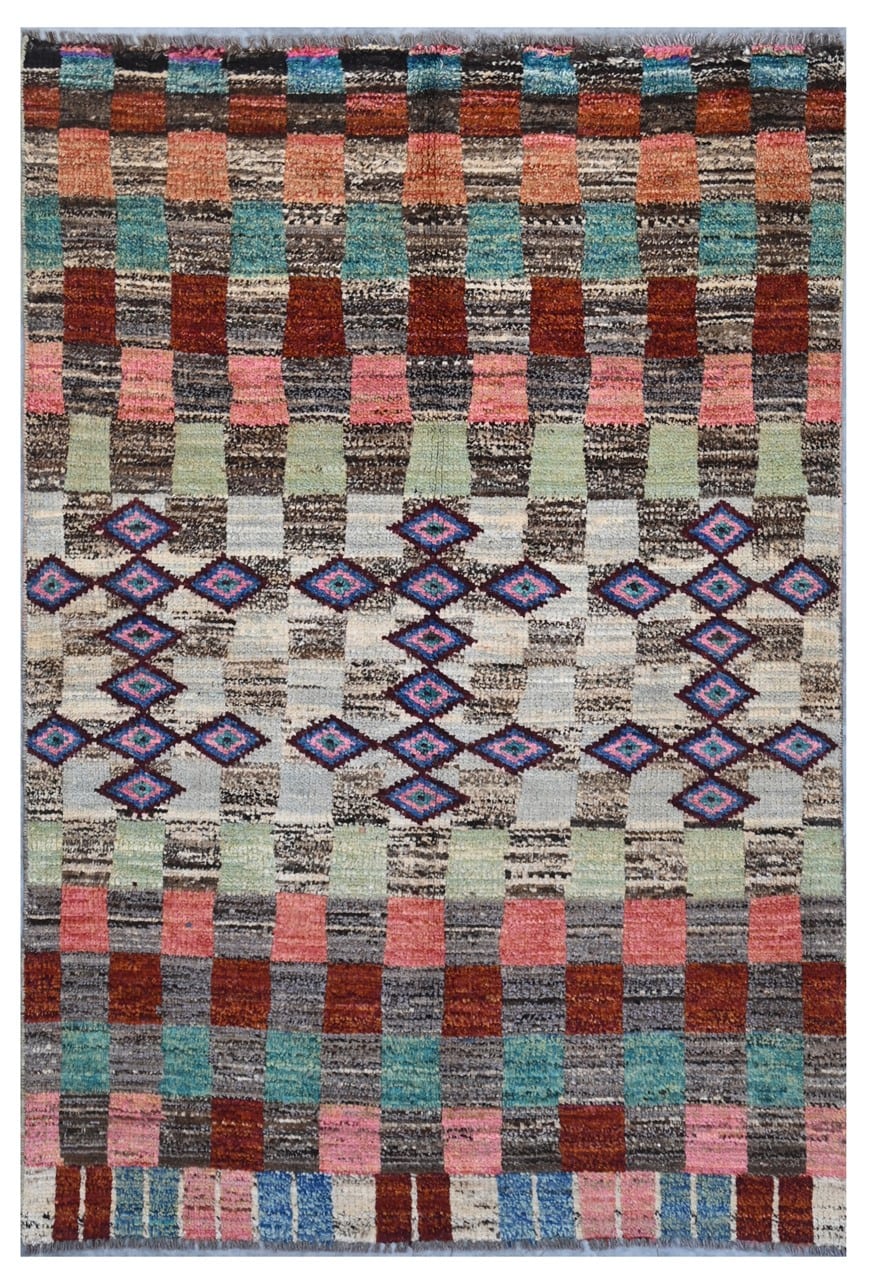 Taimany - Multicolor Tribal Wool Rug - Hand-Knotted 180x120cm