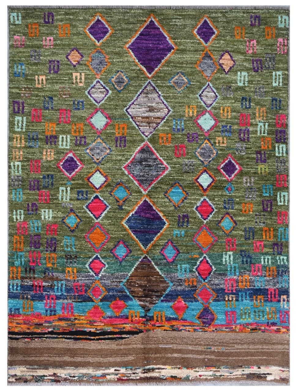 Taimany - Multicolor Tribal Wool Rug - Hand-Knotted 163x119cm