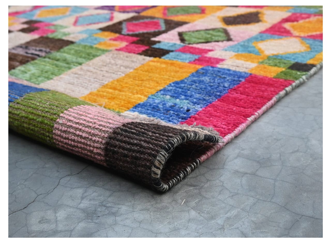 Taimany - Multicolor Tribal Wool Rug - Hand-Knotted 140x88cm