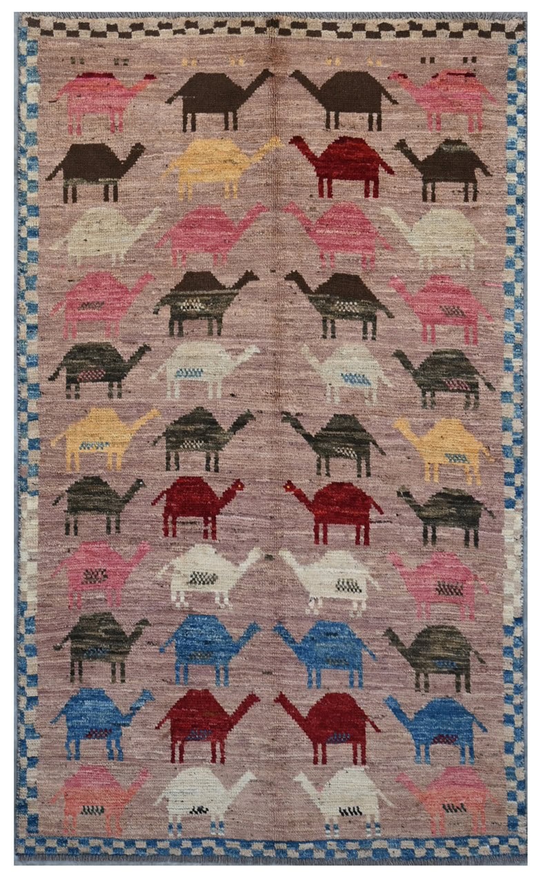 Taimany - Multicolor Tribal Wool Rug - Hand-Knotted 182x110cm