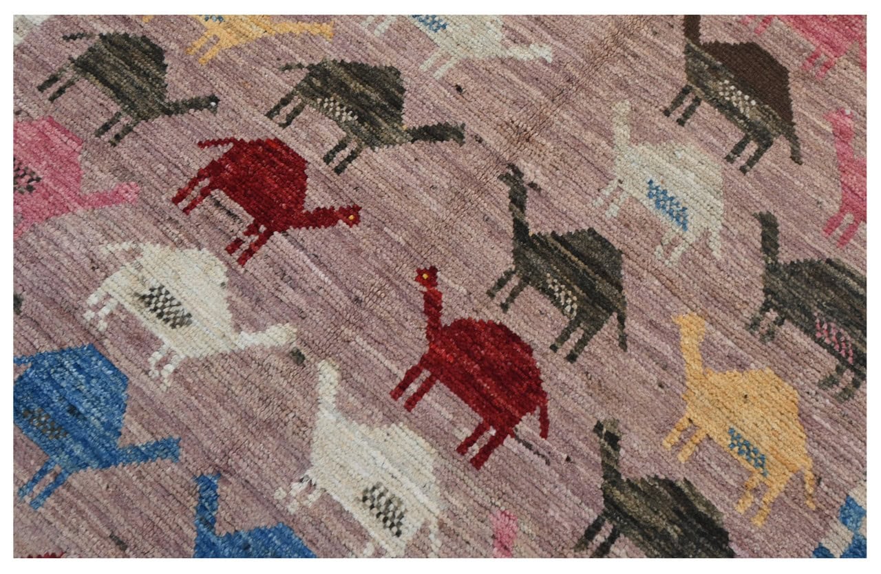 Taimany - Multicolor Tribal Wool Rug - Hand-Knotted 182x110cm