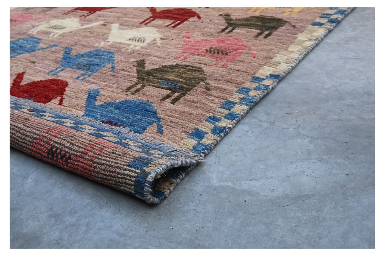 Taimany - Multicolor Tribal Wool Rug - Hand-Knotted 182x110cm