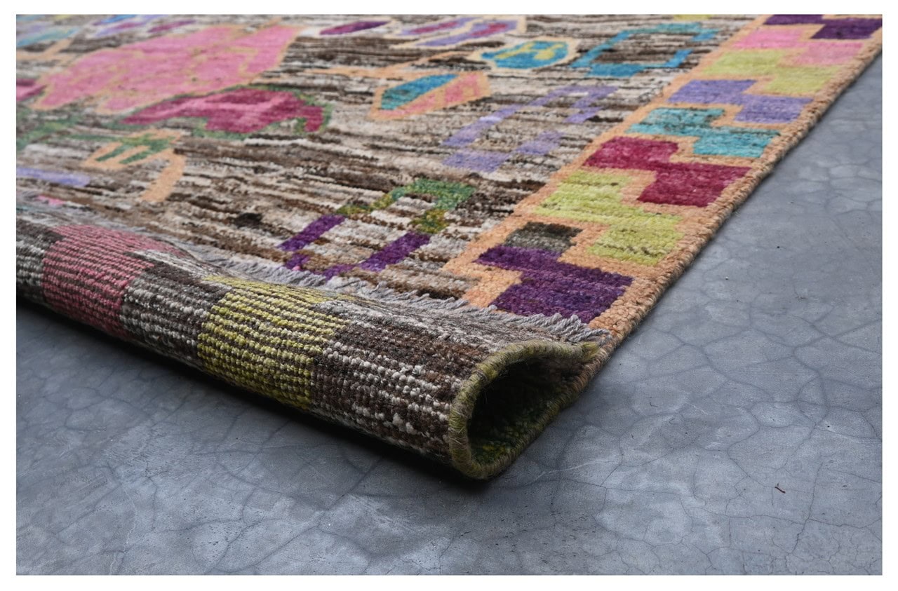 Taimany - Multicolor Tribal Wool Rug - Hand-Knotted 246x189cm