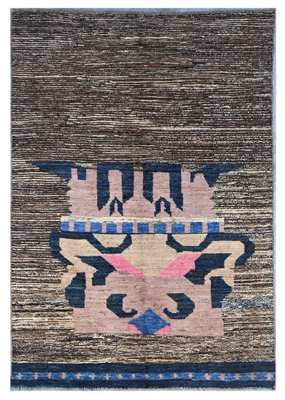 Taimany - Tappeto Tribale in Lana Multicolore - Fatto a Mano 201x139cm - CarpetLiving