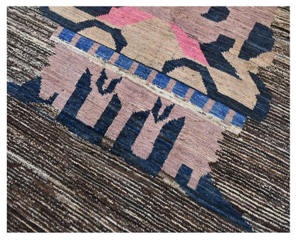 Taimany - Multicolor Tribal Wool Rug - Hand-Knotted 201x139cm