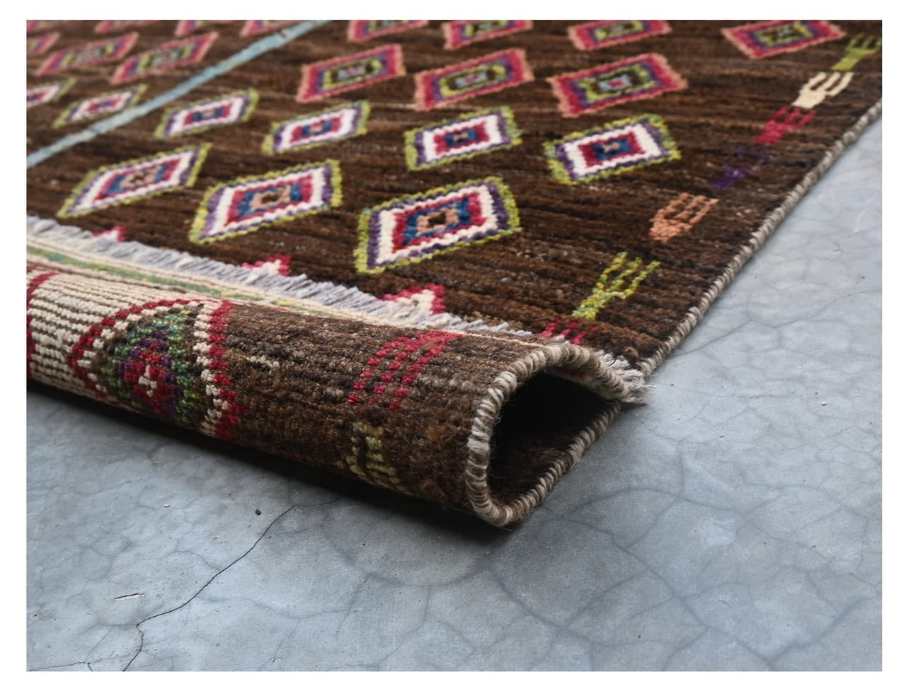 Taimany - Multicolor Tribal Wool Rug - Hand-Knotted 167x118cm