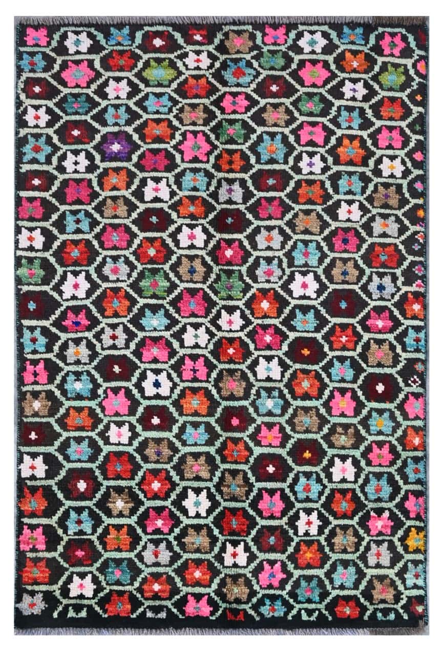 Taimany - Multicolor Tribal Wool Rug - Hand-Knotted 122x80cm