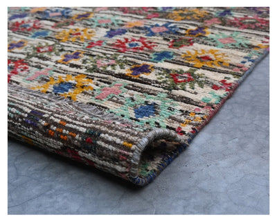 Taimany - Tappeto Tribale in Lana Multicolore - Fatto a Mano 138x86cm