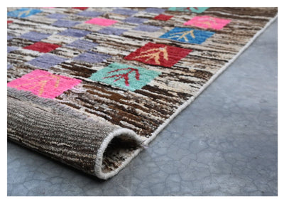 Taimany - Tappeto Tribale in Lana Multicolore - Fatto a Mano 151x88cm