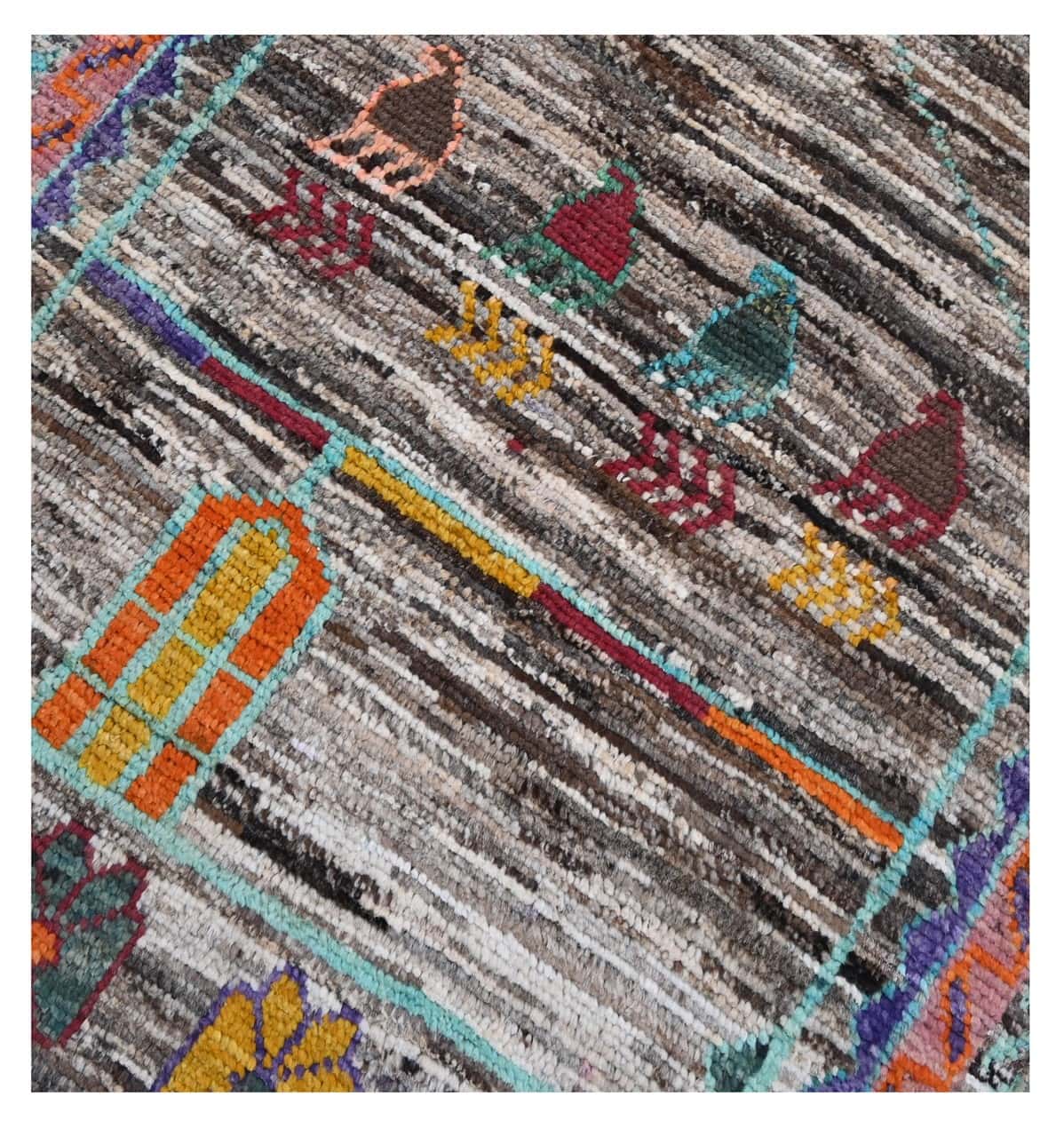 Taimany - Multicolor Tribal Wool Rug - Hand-Knotted 129x82cm