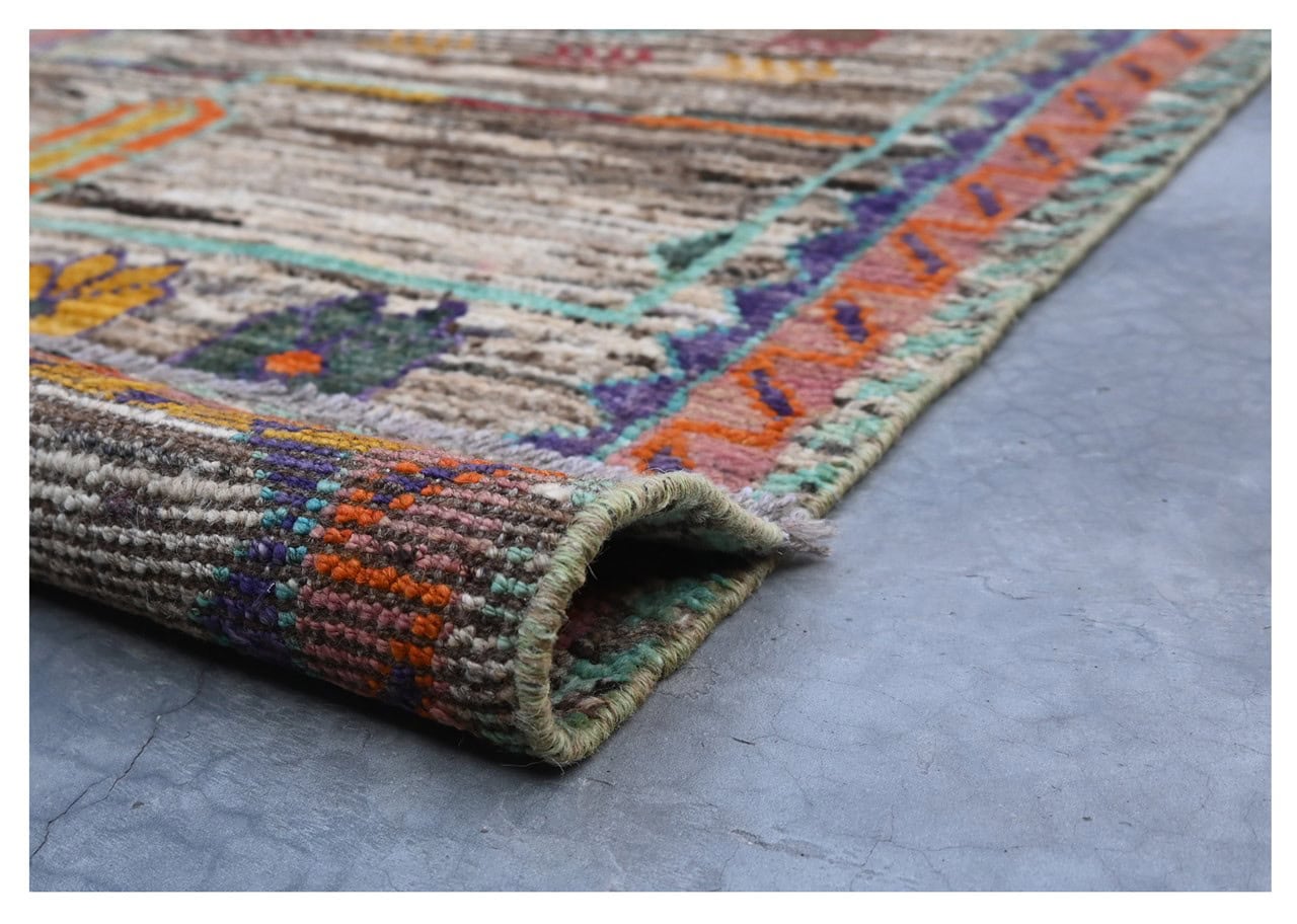 Taimany - Multicolor Tribal Wool Rug - Hand-Knotted 129x82cm