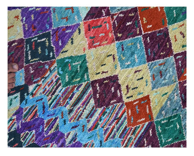 Taimany - Tappeto Tribale in Lana Multicolore - Fatto a Mano 139x87cm