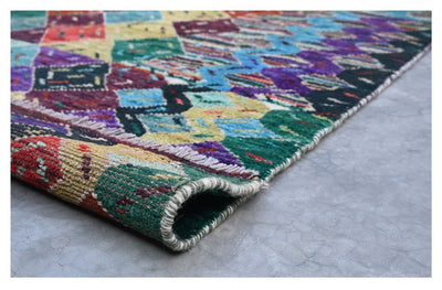 Taimany - Tappeto Tribale in Lana Multicolore - Fatto a Mano 139x87cm