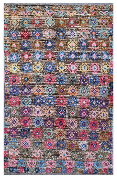 Taimany - Tappeto Tribale in Lana Multicolore - Fatto a Mano 147x94cm - CarpetLiving