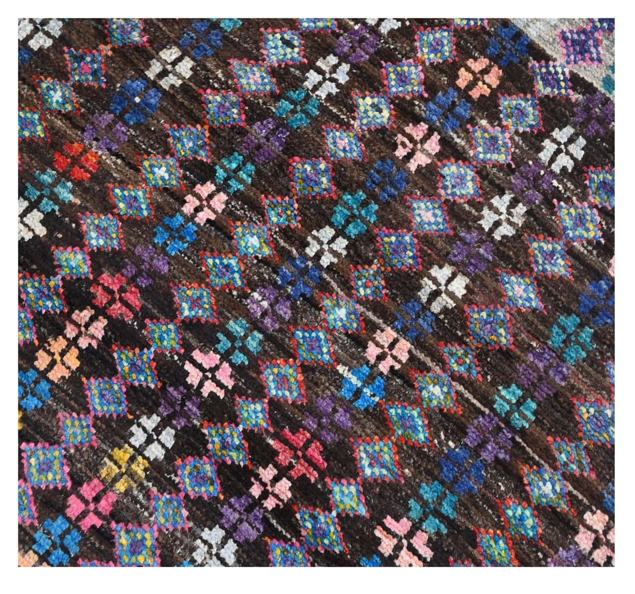 Taimany - Multicolor Tribal Wool Rug - Hand-Knotted 200x77cm