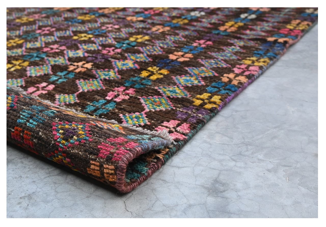 Taimany - Multicolor Tribal Wool Rug - Hand-Knotted 200x77cm