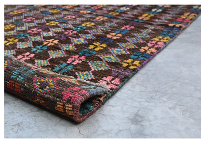 Taimany - Multicolor Tribal Wool Rug - Hand-Knotted 200x77cm
