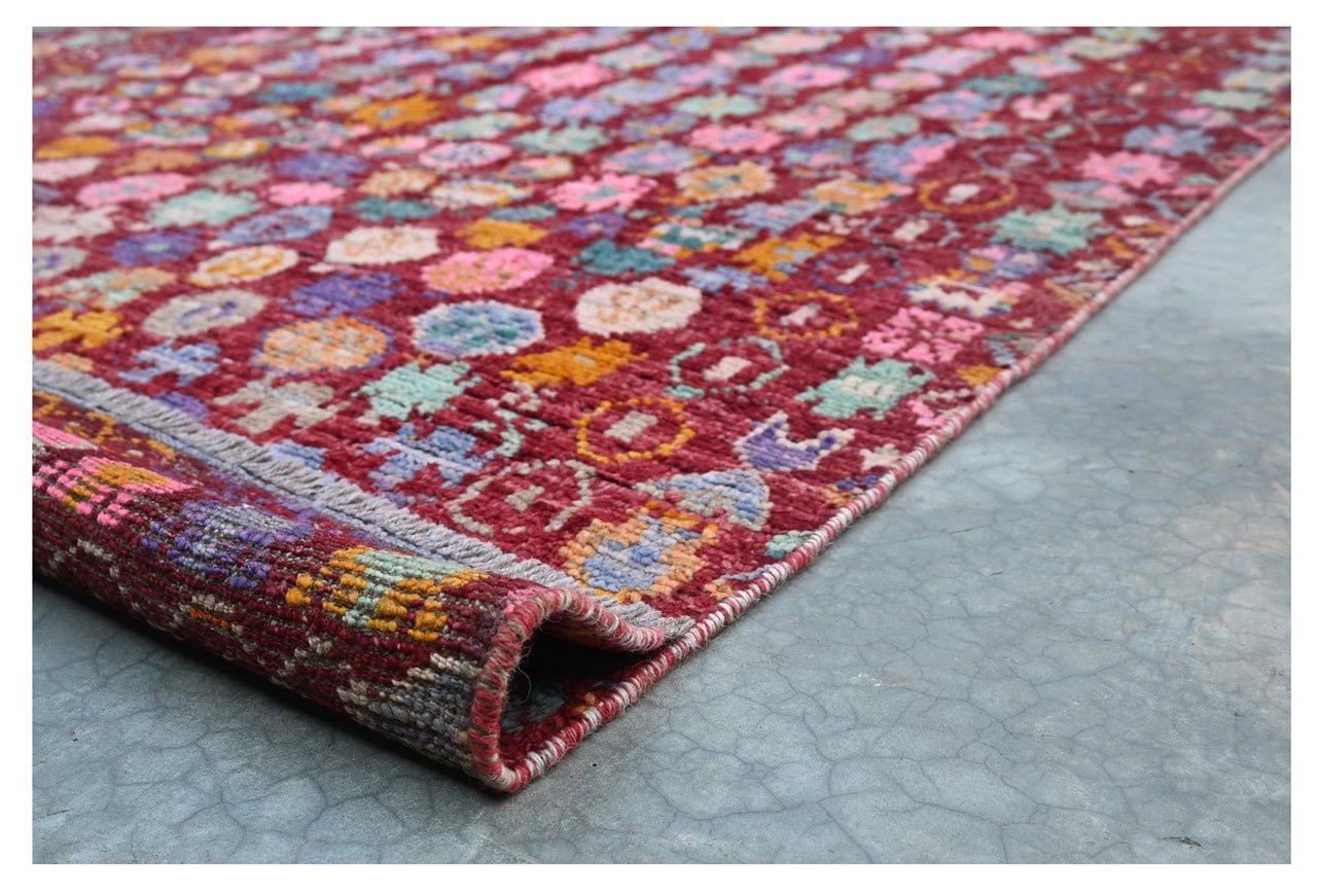 Taimany - Multicolor Tribal Wool Rug - Hand-Knotted 183x118cm