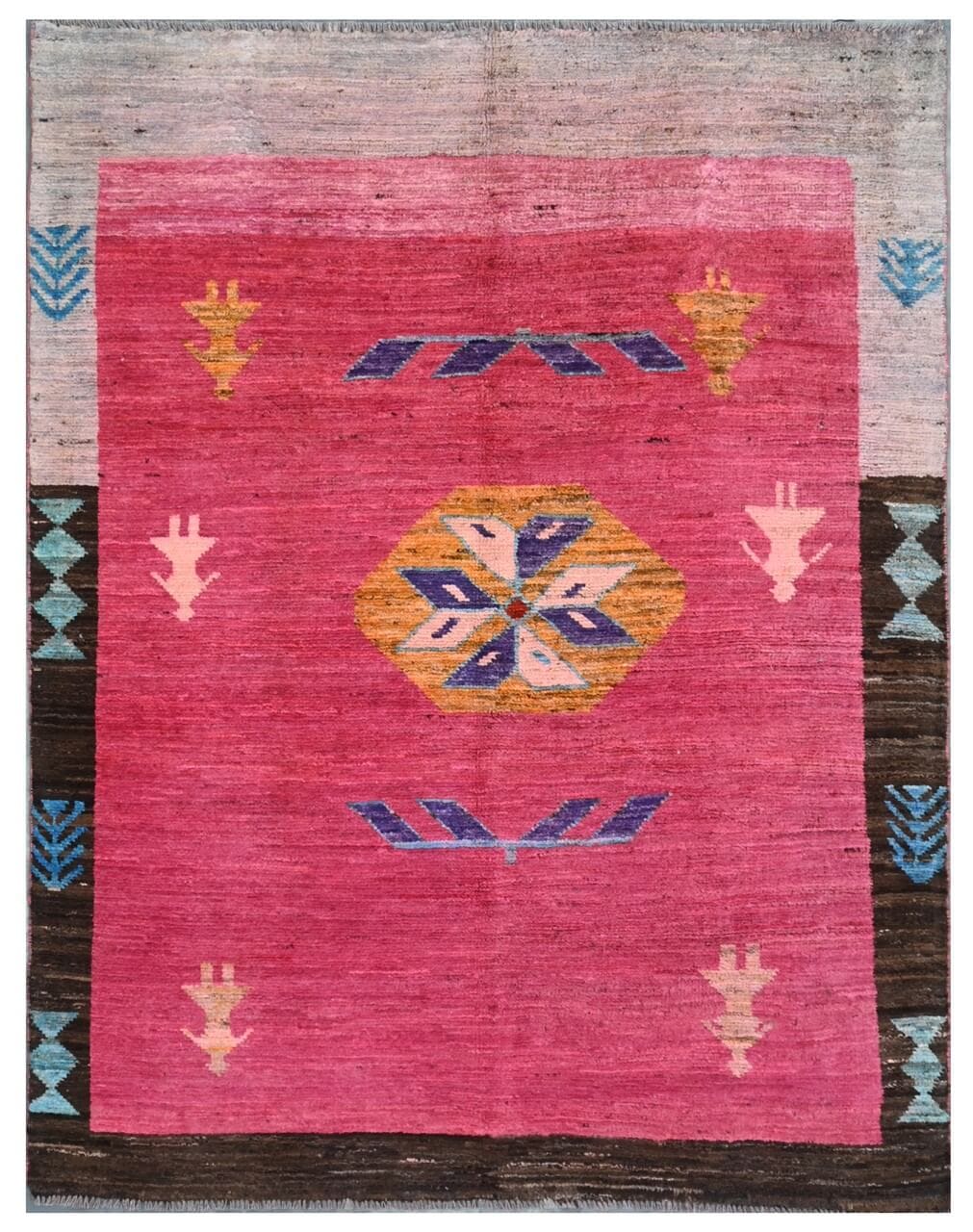 Taimany - Multicolor Tribal Wool Rug - Hand-Knotted 195x146cm