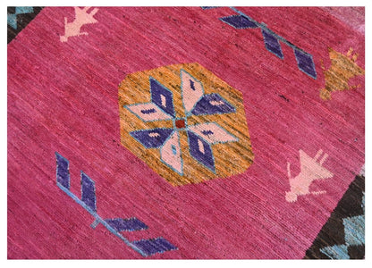 Taimany - Multicolor Tribal Wool Rug - Hand-Knotted 195x146cm