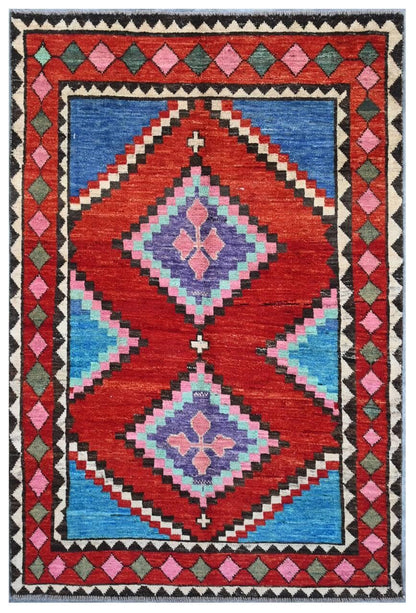 Taimany - Multicolor Tribal Wool Rug - Hand-Knotted 181x120cm