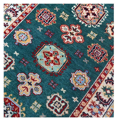 Tappeto Passatoia Kazak Classico, Multicolore, fatto a mano, 299x86cm - CarpetLiving