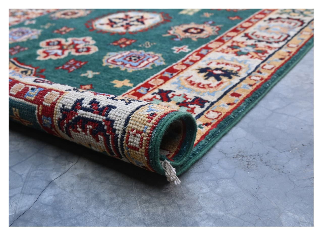 Tappeto Passatoia Kazak Classico, Multicolore, fatto a mano, 299x86cm