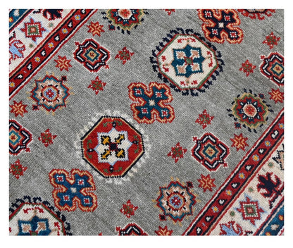 Tappeto Passatoia Kazak Classico, Multicolore, fatto a mano, 237x77cm