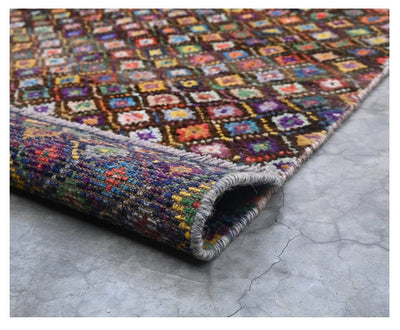Taimany - Tappeto Tribale in Lana Multicolore - Fatto a Mano 109x81cm - CarpetLiving