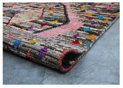 Taimany - Tappeto Tribale in Lana Multicolore - Fatto a Mano 142x80cm