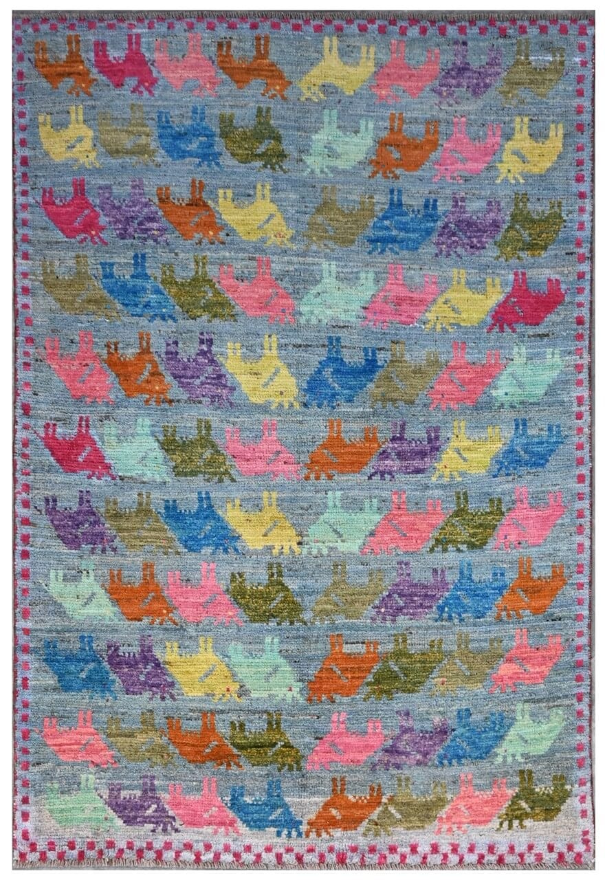 Taimany - Multicolor Tribal Wool Rug - Hand-Knotted 189x121cm
