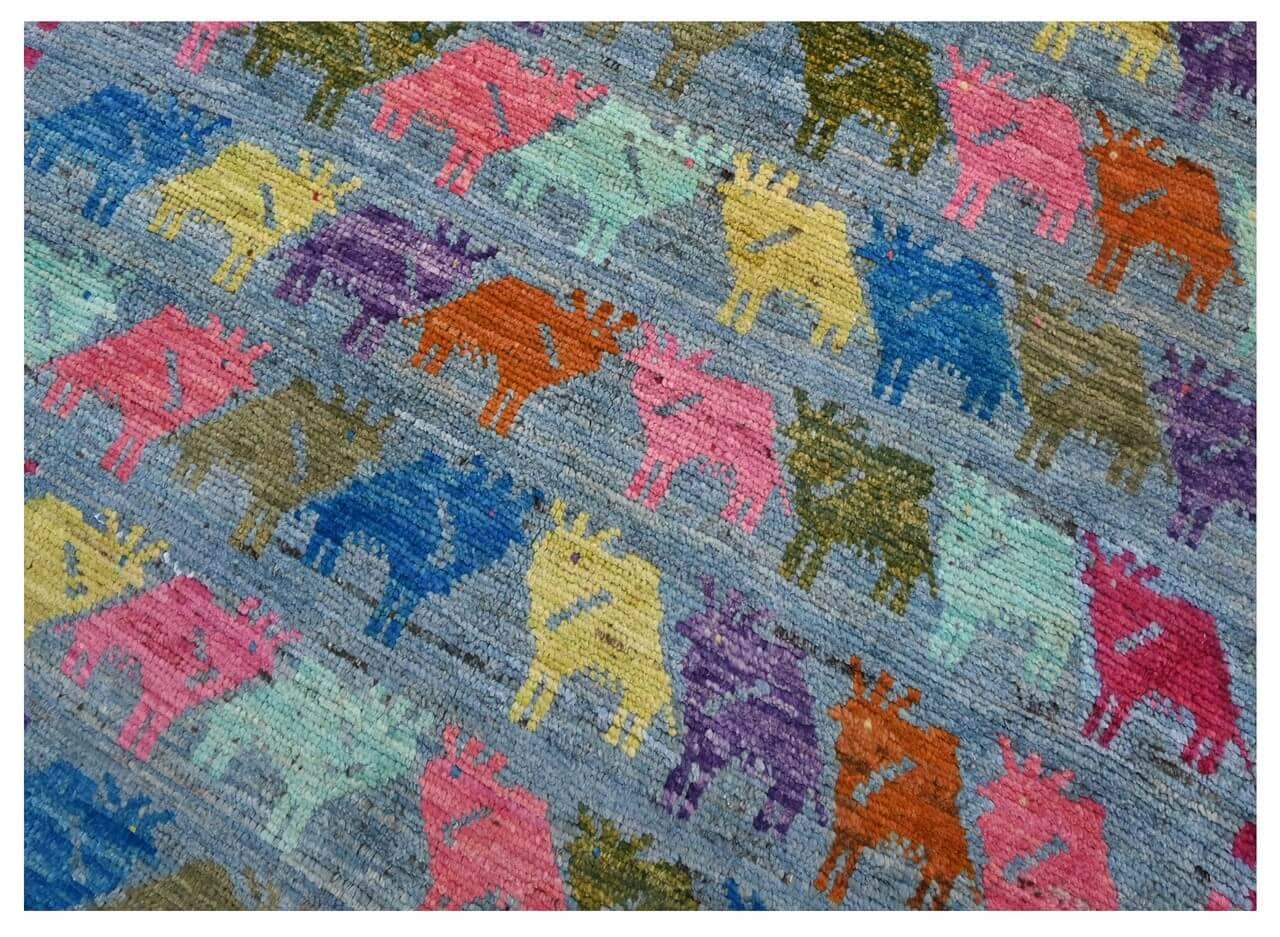 Taimany - Multicolor Tribal Wool Rug - Hand-Knotted 189x121cm