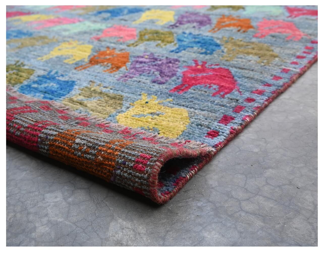 Taimany - Multicolor Tribal Wool Rug - Hand-Knotted 189x121cm