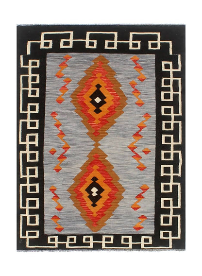 Modern wool Kilim carpet multi 215x156cm