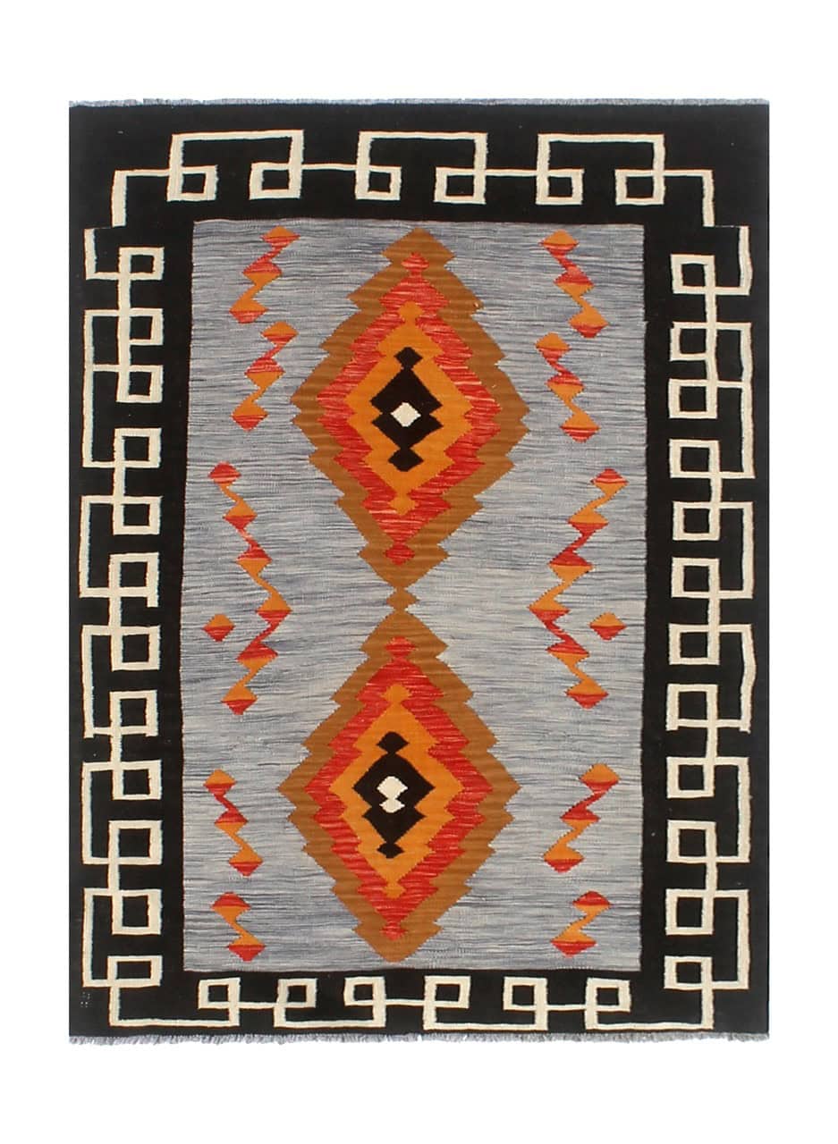 Modern wool Kilim carpet multi 215x156cm