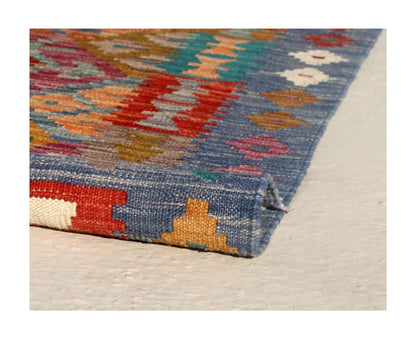 Tappeto Kilim Kaudani Afghan fatto a mano multicolore 289x254cm