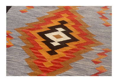 Tappeto Kilim moderno in lana multicolore 200x150cm