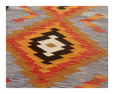 Tappeto Kilim moderno in lana multicolore 202x145cm - CarpetLiving