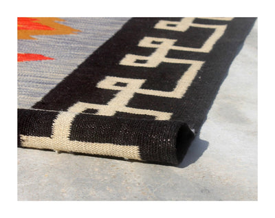 Tappeto Kilim moderno in lana multicolore 202x145cm - CarpetLiving