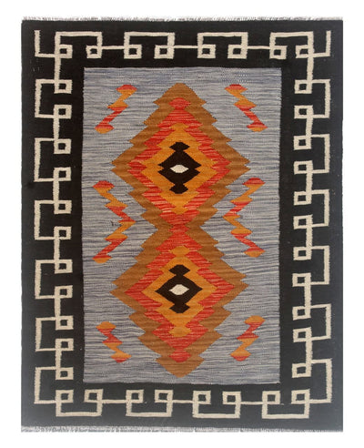 Tappeto Kilim moderno in lana multicolore 148x102cm - CarpetLiving