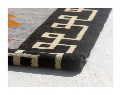 Tappeto Kilim moderno in lana multicolore 179x126cm
