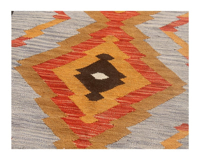 Tappeto Kilim moderno in lana multicolore 149x101cm